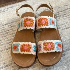 Colorful Crochet Strap Sandals